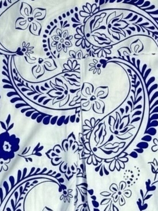 None Dresses & Skirts - A-Line Bell Sleeves Dress Blue & White Size Small Lightweight Summer Dress